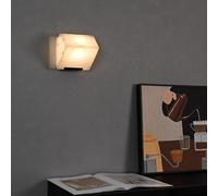 Générique Applique murale minimaliste en marbre naturel à 3 têtes, style luxueux et tendance, éclairage LED for la décoration intérieure, chambre ou couloir, lumière d'ambiance(Small 14cm)