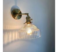 Générique Applique murale moderne en verre avec abat-jour réglable, luminaire mural d'intérieur simple finition dorée,lustres