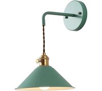 Générique Applique Murale Nordique avec Abat-Jour Conique Interrupteur En Laiton Style Rétro En Métal Dépoli Lampe de Chevet Moderne Lampe Murale pour Chambre D'Enfant (Bleu)