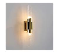 Générique Applique murale postmoderne en or avec applique murale en verre coudée Applique murale moderne en acier inoxydable for couloir, chambre à coucher, salon, salle de bain