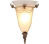 Générique Applique Murale Vintage En Verre Dépoli Doré Élégante Lampe Murale pour Salle de Bain Couloir Chambre Salon Et Autres Espaces Intérieurs