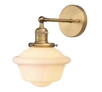 Générique Appliques murales, Applique murale V-intage avec abat-jour en verre blanc laiteux, style rustique for salle de bain, salon, chambre à coucher, cuisine(Antique)