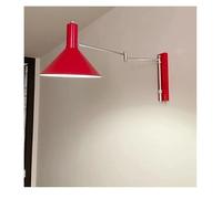 Générique Appliques murales, Bauhaus - applique murale à bascule avec prise, pliable, for chambre coucher, rétro, chevet, câblage de lecture, LED rotative gratuite(Cool,Red (No Plug))