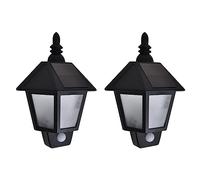 Générique Appliques murales solaires 2 pcs avec capteur de Mouvement Noir,Luminaires,Éclairage extérieur-277124