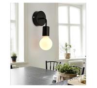 Générique Appliques murales, Wrought Iron Wall Lamps E27 Interface Lamp Holder White/Black Without Bulb Lights Indoor Home Lighting Decoration 220V(Black)