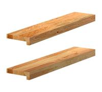 Générique Appuis de fenêtre 2 pcs Marron Clair Bois de chêne Massif Quincaillerie Matériaux de Construction Équipements pour fenêtres Encadrements de fenêtre (Poids 4.25KG)