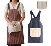 Générique Apron with Pockets for Women and Men Cross Back Design with Towel, Apron With Towel Attached, Waterproof Lightweight Fabric (Blue)