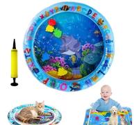 Générique Aqua Cats Water Mat, Pet Water Bed for Cats and Dogs, 2025 New Thickened Cat Waters Mat with Fish, Summer Indoor Interactive Pet Toys, Feel Cool Comfort Playmat (B-Round 25.6in)