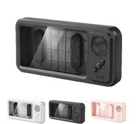 Générique Aqua Play Phone Holder, Aqua Play Shower Phone Holder with Speaker, 100% Waterproof/Fog-Proof & Secure 360° Mount, 60° Fixed Opening Angle for Pick-Up and Placement (Black)