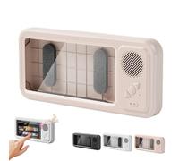 Générique Aqua Play Phone Holder with Speaker, Waterproof Phone Holder, 360° Rotation, Built-in Smart Bluetooth Speaker, for Bathroom Mirror Bathtub (Pink)