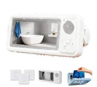 Générique Aqua Play Waterproof Phone Holder, Aqua Play Phone Holder with Speaker, Waterproof Secure 360° Mount, Waterproof PhoneHolder with Built-in Bluetooth Speaker (White)