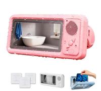 Générique Aqua Play Waterproof Phone Holder, Aqua Play Phone Holder with Speaker, Waterproof Secure 360° Mount, Waterproof PhoneHolder with Built-in Bluetooth Speaker (Pink)