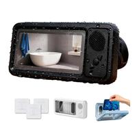 Générique Aqua Play Waterproof Phone Holder, Aqua Play Phone Holder with Speaker, Waterproof Secure 360° Mount, Waterproof PhoneHolder with Built-in Bluetooth Speaker (Black)