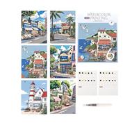 Générique Aquarelle Voyage Set | 12 couleurs, carnet portable pratique,Fournitures Créatives Aquarelle | Pour voyage en voiture, studio, extérieur, cours, poterie, fresque, artisanat