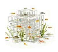 Générique Aquarium Cave Decor - 3D Printed Multi Hole Fish Shelter for Tank Habitat | Decorative Hideouts Tunnel for Betta Crayfish Axolotl Guppy Corydoras Plecos Aquarium Landscape Ornament