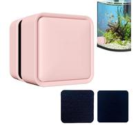 Générique Aquarium Cleaner - Magnetic Double Sided Glass Brush Scrubber Tool with Replacement Pad Storage Box | Fish Tank Cleaning Device Efficient Removal Kit for Freshwater Saltwater Terrarium