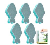 Générique Aquarium Cleaning Brush - Fish Shaped Scraper Set, Double Sided Scrub Pads, Glass Tank Algae Cleaner Kit | Home Fish Tank Care Tool, Designed for Betta Turtle Shrimp Pond Maintenance
