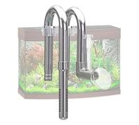 Générique Aquarium Inflow Pipe, Outflow Skimmer Tube, Adjustable Stainless Steel Accessory, High-Strength Build, Fish Tank Oil Remover for Professional Aqua Scaping, 9.45x3.74x1.97 inches