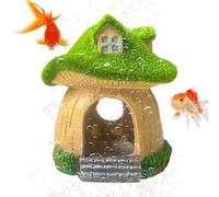 Générique Aquarium Mushroom House - Realistic Resin Fish Tank Decoration for Aquatic Scenes | Hand-Painted Detailed Ornament, and Safe for Fish Restaurant, and Apartment Tanks, 4.17x3.07x4.72 inches
