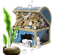Générique Aquarium Treasure Box, Resin Ornament Set, Detailed Fish Tank Landscape Decor Underwater Design, Safe Decorative Structure, Aquarium Scenery Kit for Home Tank and Daily Use