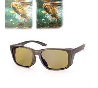 Générique Aquavision Pro Sunglasses, Aquavision Sunglasses, Lightweight Frameless HD Uv400 Wrap-Around, Polarized Fishing Glasses for Men (Yellow)