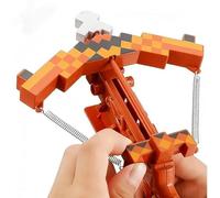 Générique Arbalète Jouet Style Pixel pour Enfants, Lanceur de Flèches Souples, Idée Cadeau pour Fans de Jeux Vidéo (Brun)