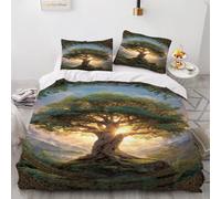 Générique Arbre De La Vie Housses De Couettes, Bohémien Duvet Cover, Forêt Primitive Parure De Lit 135X200 2 Taies d'oreiller, Style Viking - Ensembles Housses De Couette Microfibre Douce