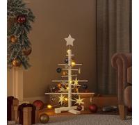Générique Arbre de Noël en Bois Décoratif 75 cm - Design Élégant en Bois de Pin Massif et Bambou - Idéal pour Intérieur et Extérieur Protégé - Décoration DIY pour Maison