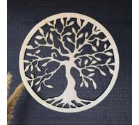 Générique Arbre de vie en bois, Décoration murale chambre, salon, décoration intérieur, image sculptée, découpée avec laser, déco mur, cadeau anniversaire, noël, baptême, mariage (20cm, 1)