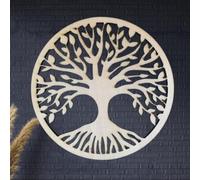Générique Arbre de vie en bois, Décoration murale chambre, salon, décoration intérieur, image sculptée, découpée avec laser, déco mur, cadeau anniversaire, noël, baptême, mariage (20cm, 2)