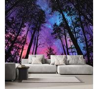 Générique Arbres Ciel étoilé Étoile Papier peint panoramique 500 x 280 cm Forêt Enchantée Papier peint intissé Pour Chambre Salon deco murale wallpaper（non autocollant）