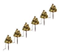 Générique Arbres d'allée de Noël 6 pcs avec LED Blanc Chaud 45 cm PVC,Sapins de noël,0.92KG-344658