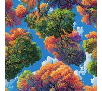 Générique Arbres Plantes Papier Peint Épaissir Mat Auto Adhésif 44x200 cm Vintage Forêt Ciel Bleu Meubles Autocollants Amovible Comptoir Contact Papier Stickers Muraux pour Bains Salon Chambre