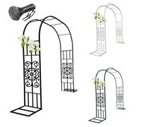 Générique Arche à rosiers en Fer Robuste, Grande Arche de Jardin, Treillis pour Plantes grimpantes, l 140 180 220 160 300 340 cm, pergola pour Décoration extérieure(Vert,L220 x H230cm)