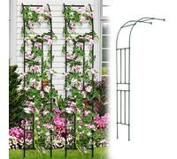 Générique Arche De Jardin Demi-côté Tonnelle De Extérieur Robuste, Arche De Décoration Arceau À Rosiers en Métal, Pergola Fixé Au Mur pour Les Plantes Grimpantes, 240cm De Haut(Vert,W120 x H240cm)