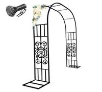Générique Arche de Jardin pour Plantes grimpantes, Treillis métall Robuste, H 230 ou 267 cm, Arceau à rosiers, pergola pour pelouse terrasse Cour, Facile à Monter(Noir,L340 x H230cm)