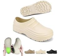 Générique Arcofy Mules Mens New Summer Sandals, Comfort Kitchen Work Shoes, Lightweight & Waterproof Non Slip Chef Clogs (Beige,33 1/3)