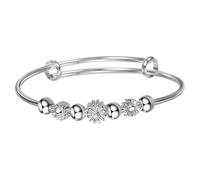 Générique Argent 4 Perles Bracelet Naturelle Bijoux Women Anxiety Unzip Tools Open Adjustable Inspirations Jewelry Pour Bracelet Choix Bracelet Anneaux (Silver, One Size)