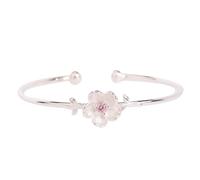 Générique Argent Choix Valentin Phrases Anneaux Artistic Flower Open Bracelet Bracelet Mamie Et 2 Bracelet Classique Bracelet (Silver, One Size)
