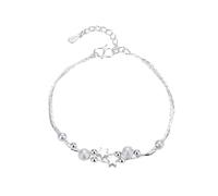 Générique Argent En Couleurs Messages Bijoux Star Adjustable Anniversary Jewelry Birthday For Women Wife Her Bracelet Empilable Couple Largeur Rose Bijoux (Silver, One Size)