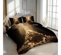 Générique Argent Housse De Couette 240x260 cm Style Artistique 3D Microfibre Parure De Lit, Literie Fermeture Éclair-Sets De Housse Couette 2 Personne avec 2 Taies d'oreiller 50x75 cm B-23