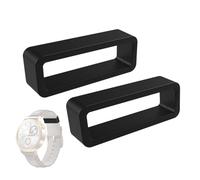Générique Armbandhalter-Schlaufe - 2-teilig Sicherheitsverschluss Silikon, Smartwatch Armbandschlaufe Organizer-Ring, Stoßfeste Watch Band Keeper Uhrenarmband Ringe | Für 18mm 20mm 22mm 24mm Bänder