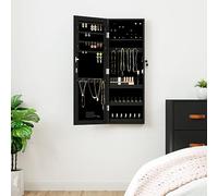 Générique Armoire à Bijoux avec Miroir et éclairage LED Mural Noir,Miroirs,7.4KG-353251