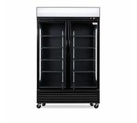 Générique Armoire à Boissons 2 Portes 880L - LED - Double Vitrage - +2/+8°C - Vitrine Réfrigérée