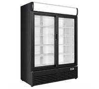 Générique Armoire à Boissons Réfrigérée 1000 Litres Noire et Blanche - 2 Portes Coulissantes avec Canopy