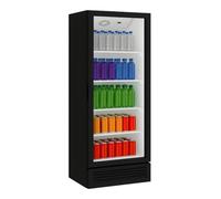 Générique Armoire à Boissons Réfrigérée 350 Litres - 1 Porte Vitrée - Noire et Blanche
