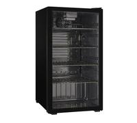 Générique Armoire à Boissons Réfrigérée 92L - Température +2/+10°C - 4 Grilles - Porte avec Serrure - Éclairage LED - Compacte Noire