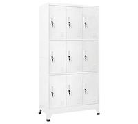 Générique Armoire à Casier en Acier pour Rangement Industriel - 9 Compartiments Sécurisés, Portes Verrouillables, Taille 90x45x180 cm, Capacité Totale 120 kg, Parfaite pour Bureaux et Écoles