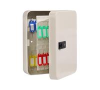 Générique Armoire à clés Murale, boîte à clés Murale en Acier avec Code, boîte à clés à Combinaison avec Code, avec Crochets et étiquettes(Beige Combination Unlock,28)