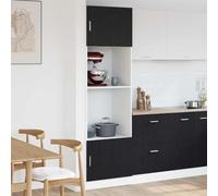 Générique Armoire à Micro-Ondes Riga Chêne Noir 60 x 57 x 207 cm,Meubles de Cuisine,3334018